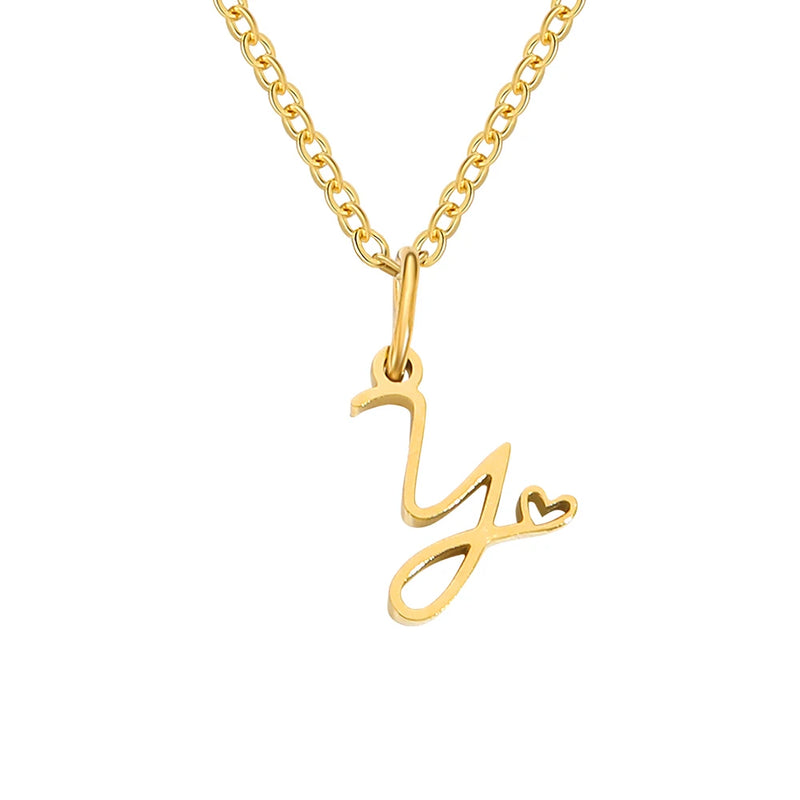 Collier avec Lettre Initiale et Pendentif Cœur