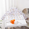 Long-sleeve waterproof baby bibs featuring a cute animal print on a white background
