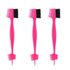 A set of three bright pink edge control brushes for hairlines and wigs.