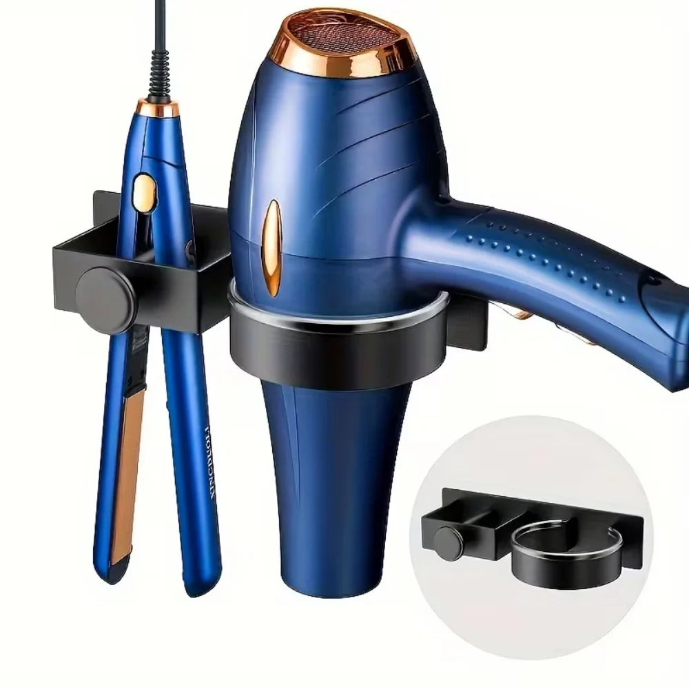 Wall-Mounted Hair Dryer & Straightener Storage Rack
