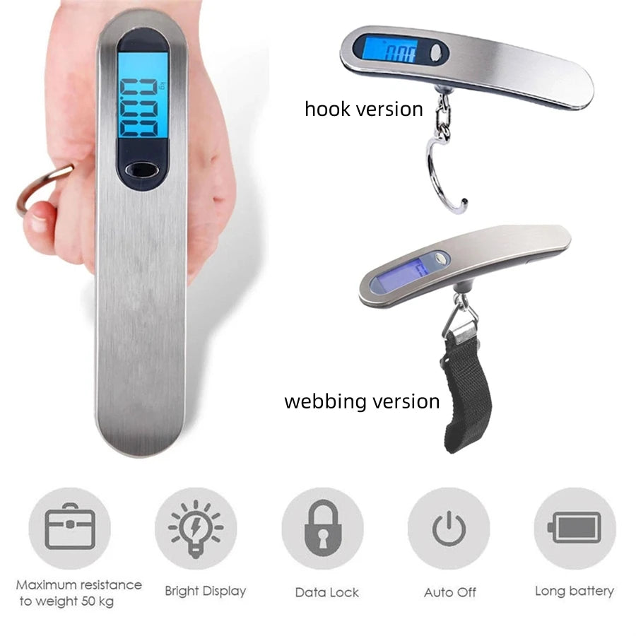 Portable Digital Luggage Scale with Backlit Display