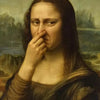 Mona Lisa Funny Bathroom Wall Art Canvas Print