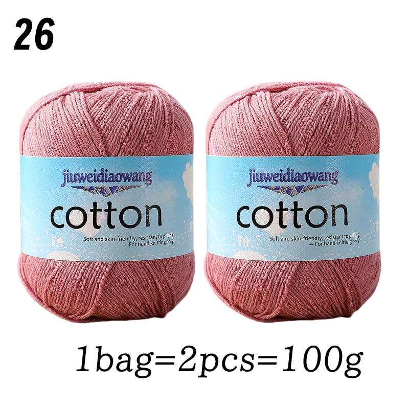 Premium 100% Cotton Yarn – Medium-Fine Weight for All-Season Knitting