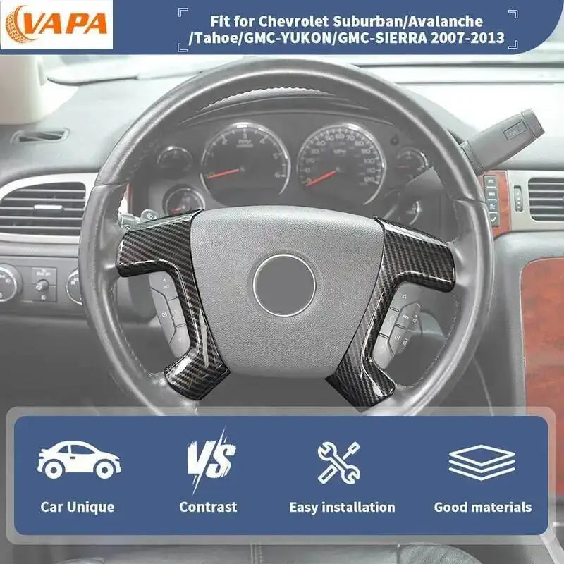 Car Steering Wheel Trim Cover for Chevrolet Suburban, Tahoe, Avalanche & GMC Sierra (2007-2013)