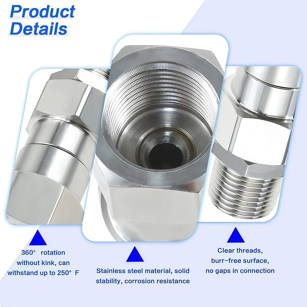 360° Rotating High-Pressure Washer Swivel Joint (3/8" & 1/4" NPT)