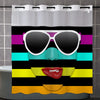 Modern Waffle-Weave Shower Curtain with Snap-In Liner