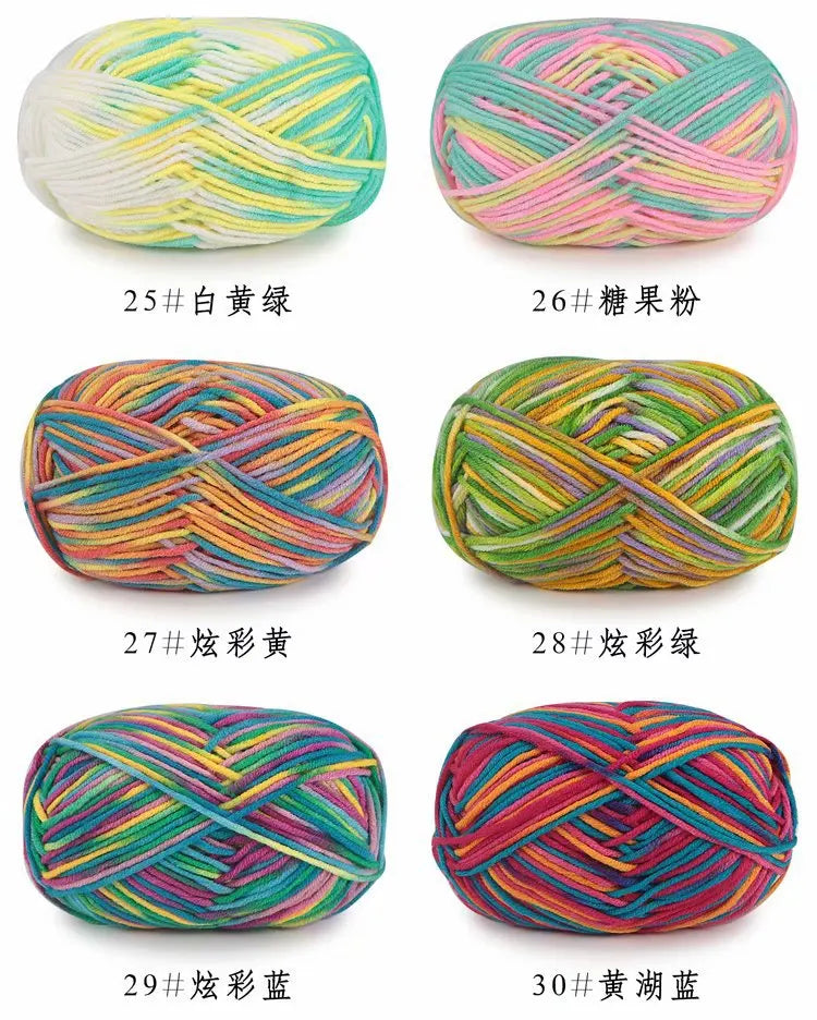 Section-Dyed Milk Cotton Yarn for Knitting and Crochet