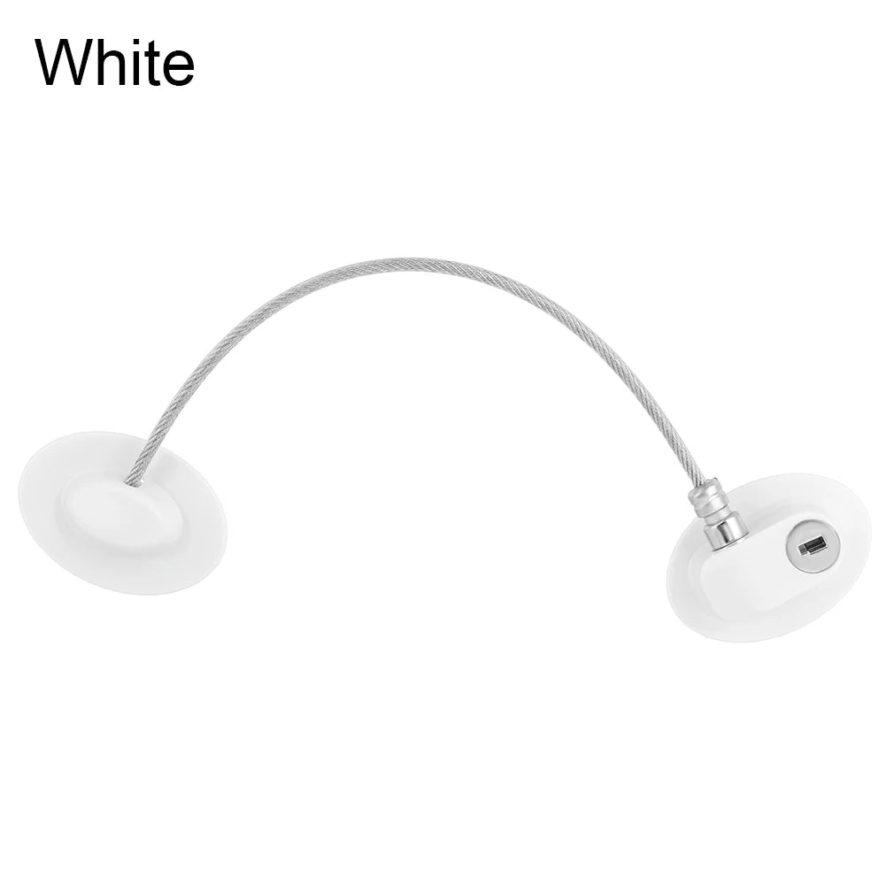 White child safety cabinet lock with key or digital code