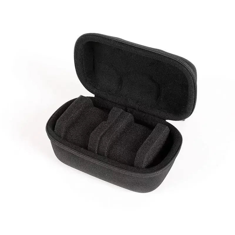Black multi-slot watch travel organizer case with a comfort pillow inside