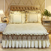 Lace Bed Skirt Set with Matching Pillowcases