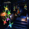 Solar-Powered Hummingbird Wind Chimes with Color-Changing LED