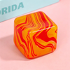 Squishy Stress Relief Cube with Soothing Swirl Design