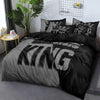 Grey and Black King Size Duvet Cover Set with Pillowcases