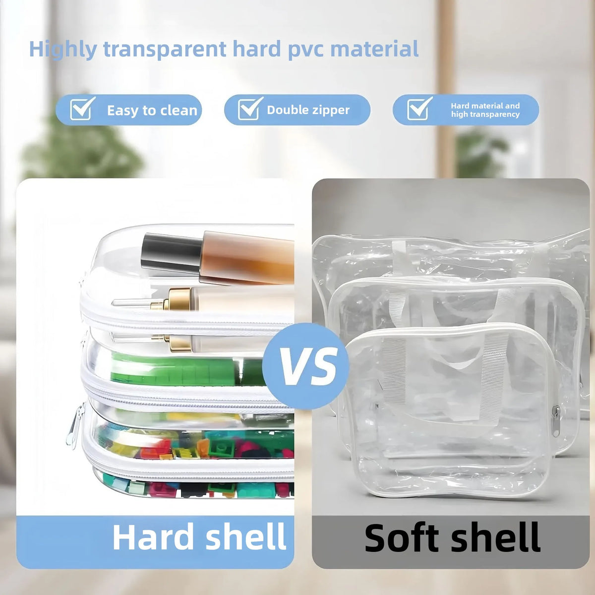 Foldable PET Storage Box with Zipper Closure