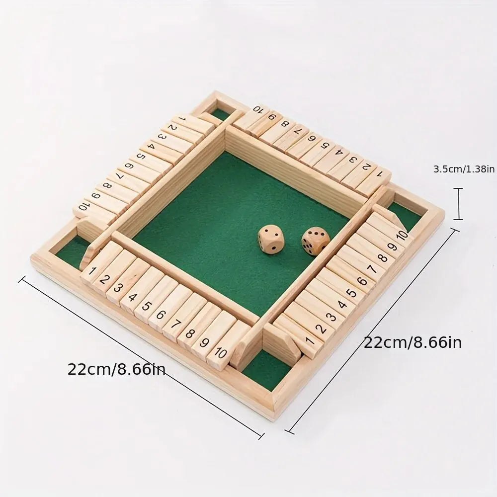 Classic Shut the Box Wooden Dice Game for Family and Friends