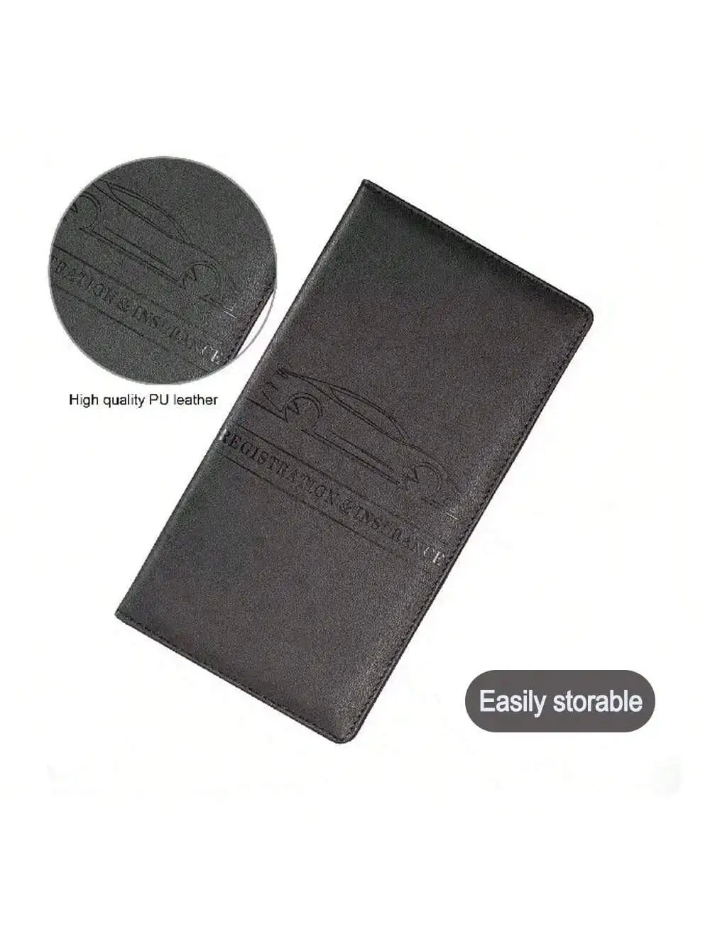 Car Registration & Insurance Card Holder – Leather Document Organizer for Glove Box