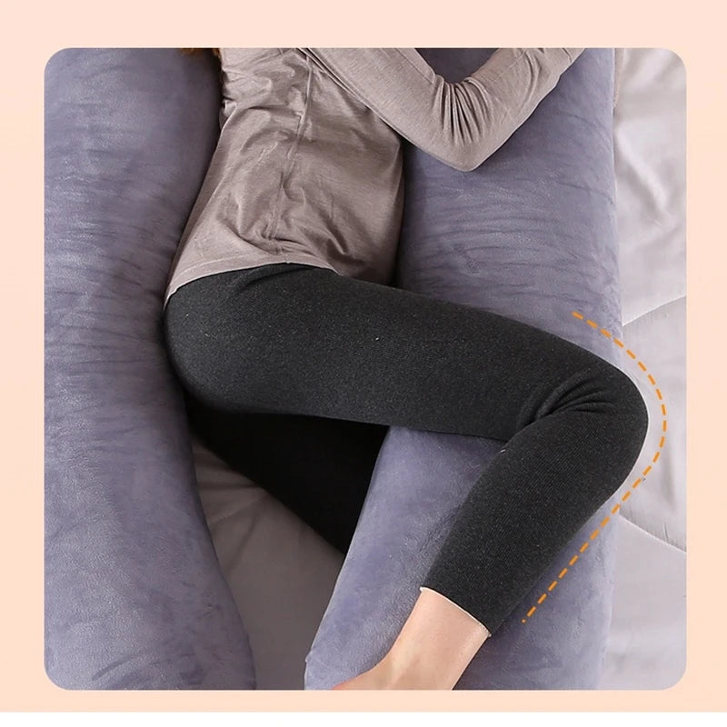 U-Shaped Full Body Pregnancy Pillow with Removable Velvet Cover