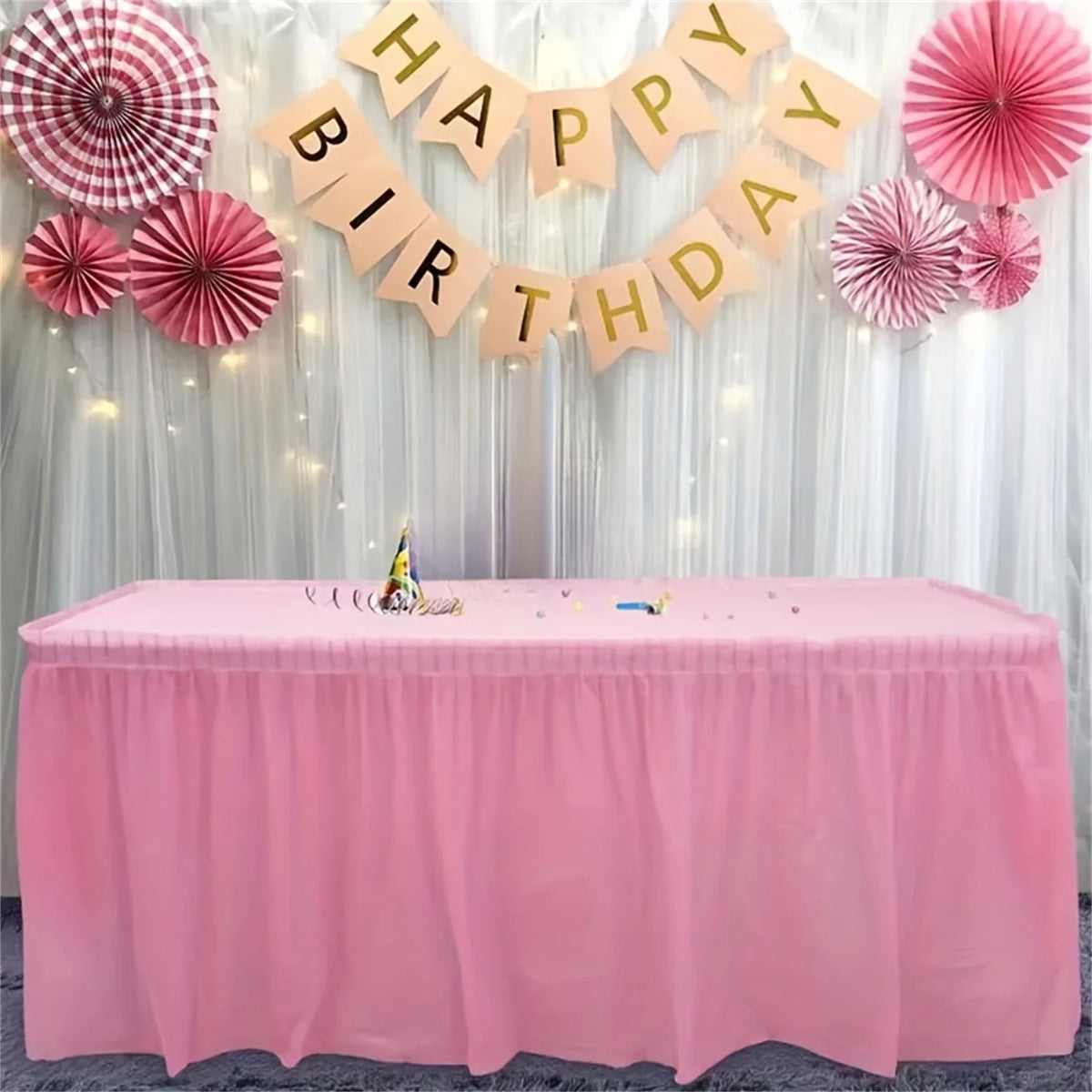 Disposable Rectangular Tablecloth Set with Matching Skirting
