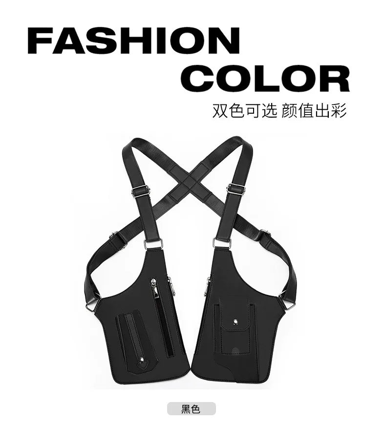 Black anti-theft underarm wallet bag with adjustable strap shown against a white background.