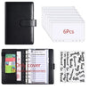 A6 PU Leather Budget Binder with Cash Envelope Organizer
