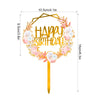 Golden Acrylic Happy Birthday Cake Topper