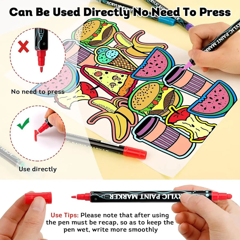 Dual-Tip Acrylic Paint Pens