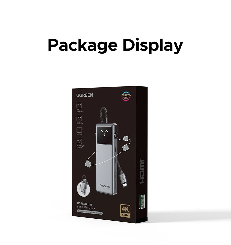 6-in-1 USB-C Hub with 4K HDMI, 10Gbps Data, and 100W Pass-Through Charging