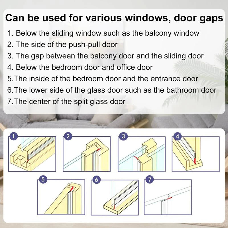 Self-Adhesive Weather Stripping Seal Tape for Doors and Windows