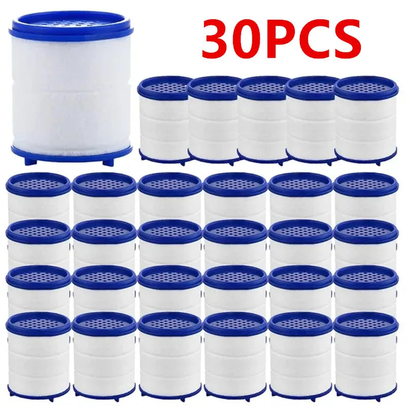 30 pieces of white and blue faucet filter cartridges for cleaner tap water