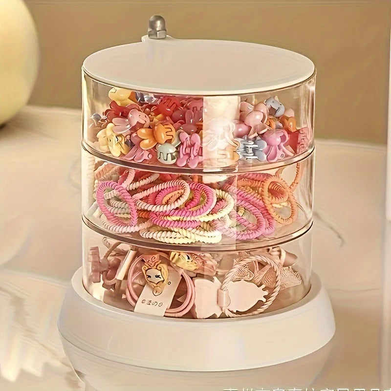 Rotating Jewelry Organizer with Clear Display Tiers