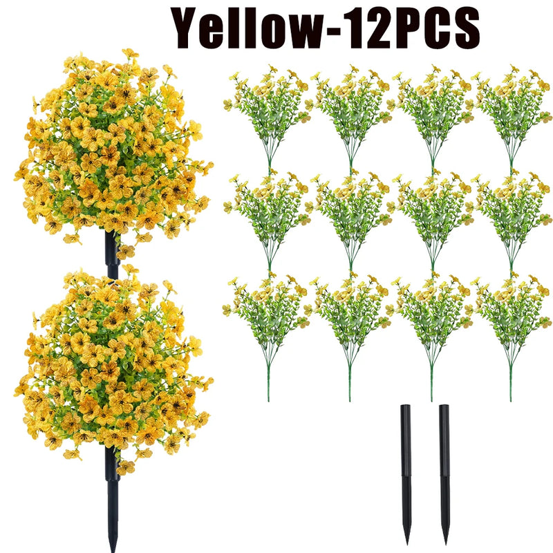 UV-Resistant Faux Orchid Branches for Indoor & Outdoor Decor