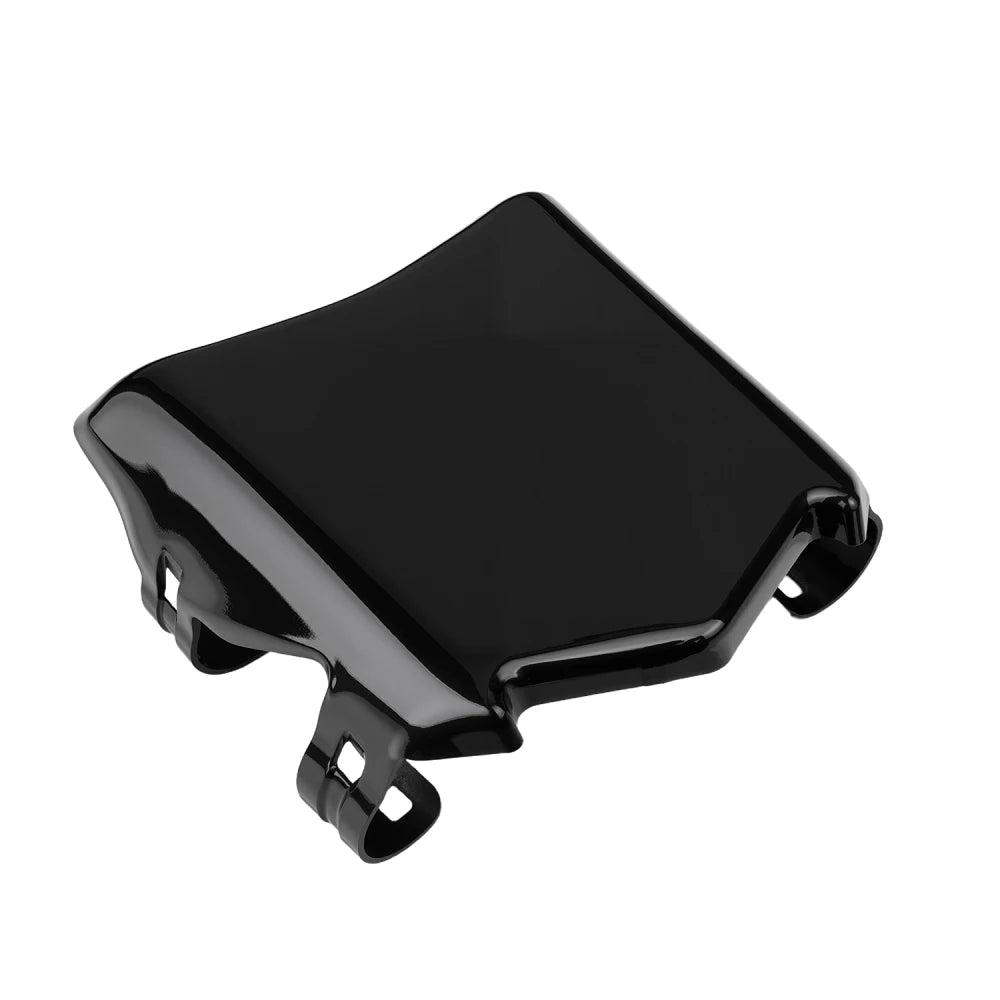 Black electric bike front plate guard with protective mounting features