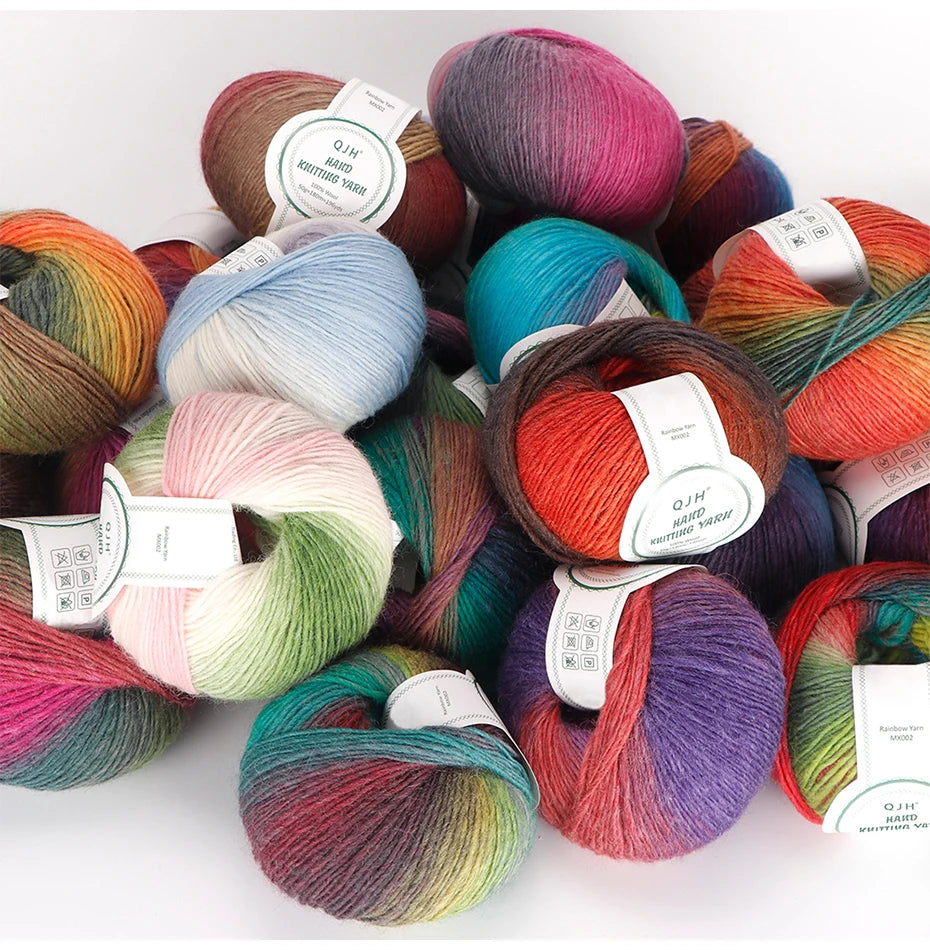 Multicolor Gradient Wool Yarn for Knitting and Crochet