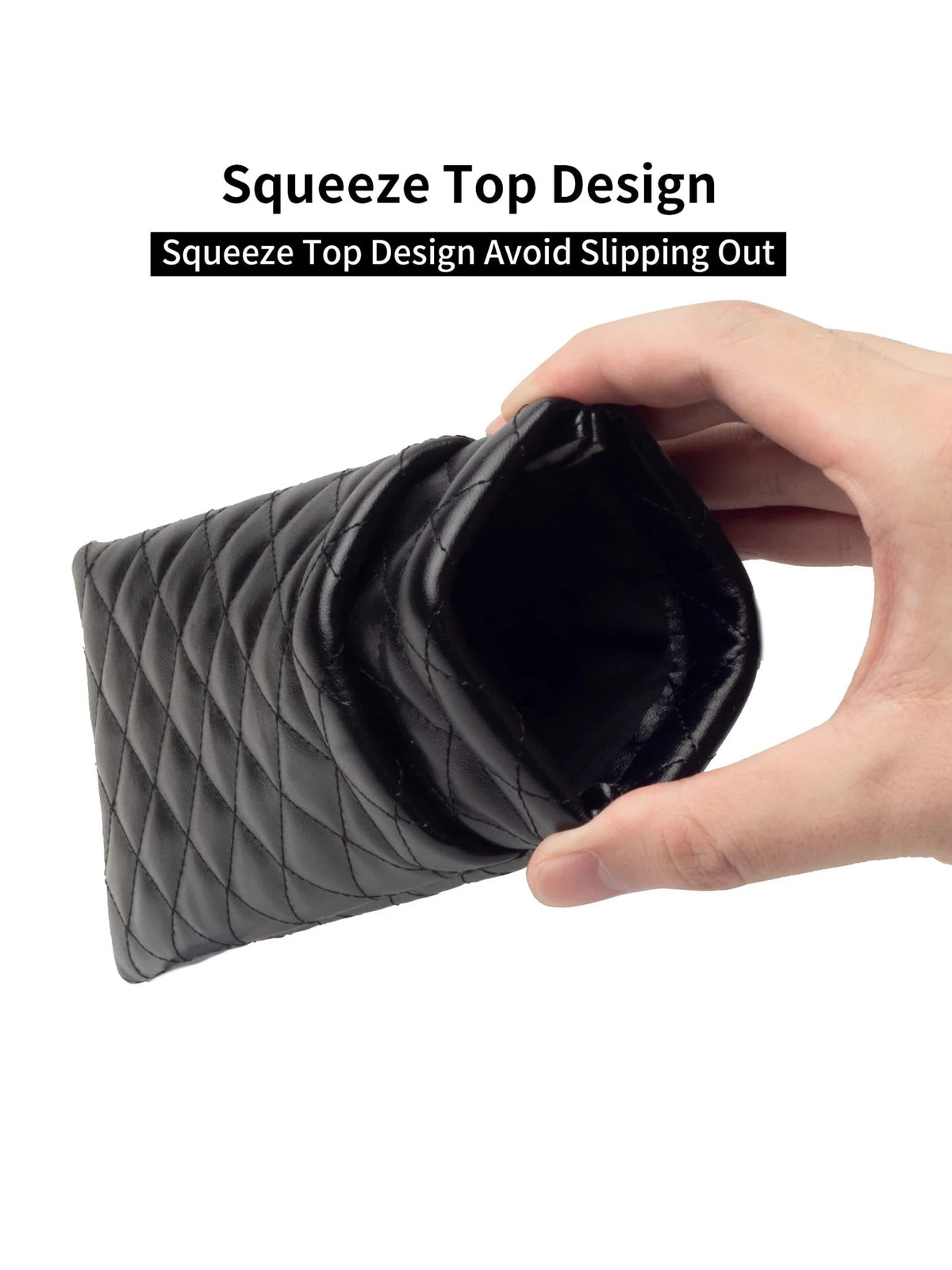 Double-Layer PU Leather Glasses Case with Soft Lining