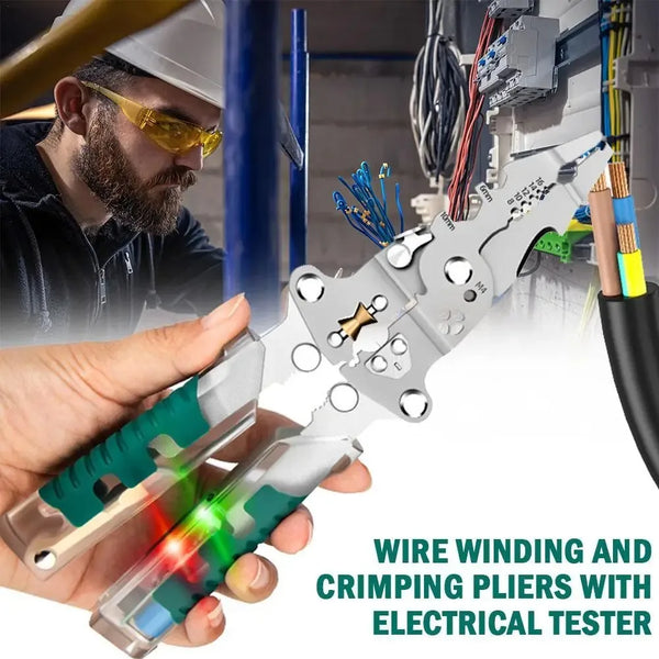 Foldable Multifunctional Wire Stripping Pliers with Voltage Detection