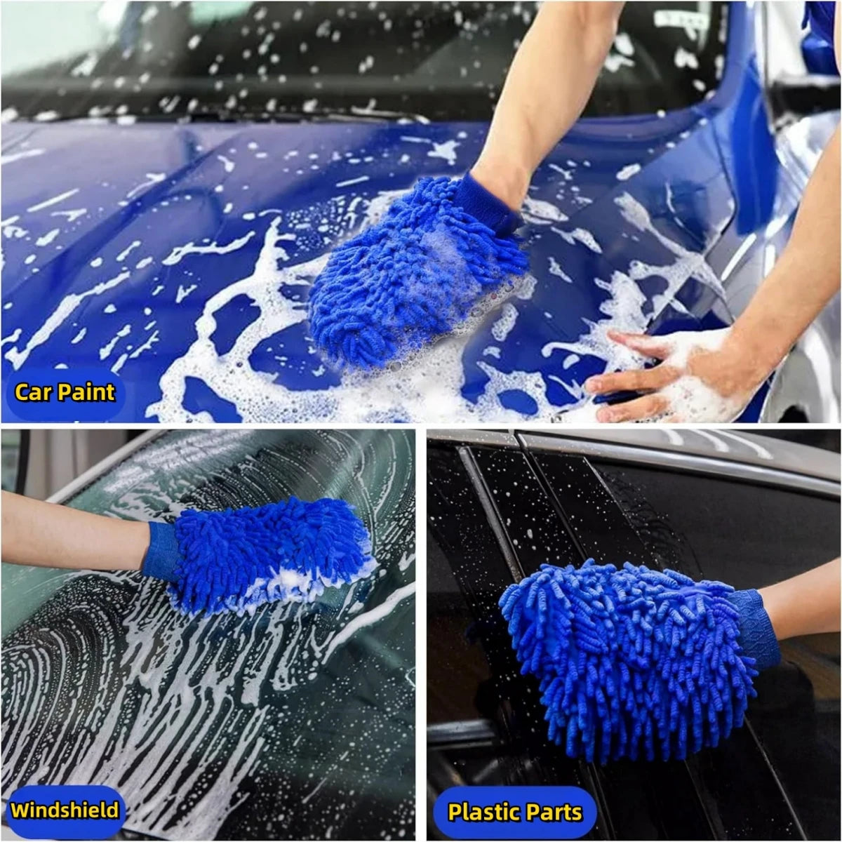 Premium Microfiber Chenille Car Wash Mitt – Scratch-Free & Ultra Absorbent
