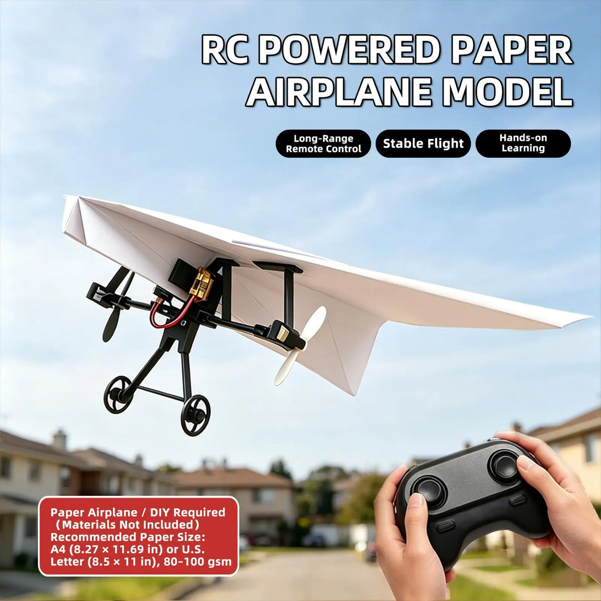 DIY Remote Control Paper Airplane Kit with Gyro Stabilizer