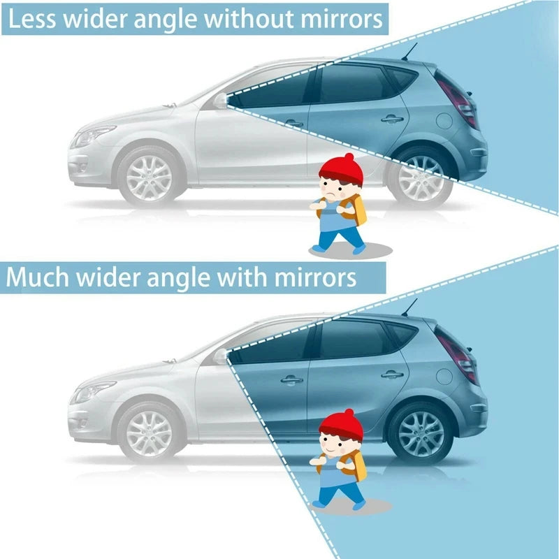 Adjustable Wide-Angle Convex Side Mirrors for Blind Spot Safety