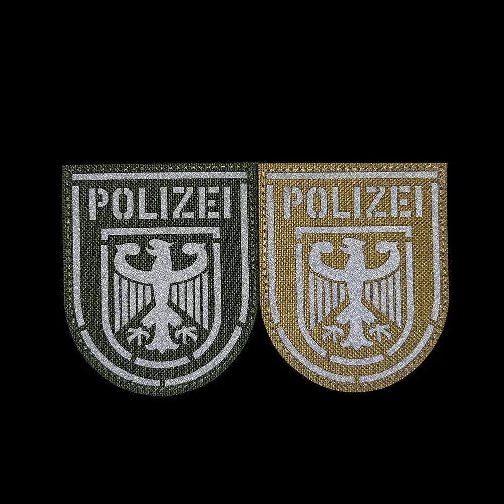 Luminous Reflective German Eagle Patch with Hook-and-Loop Backing