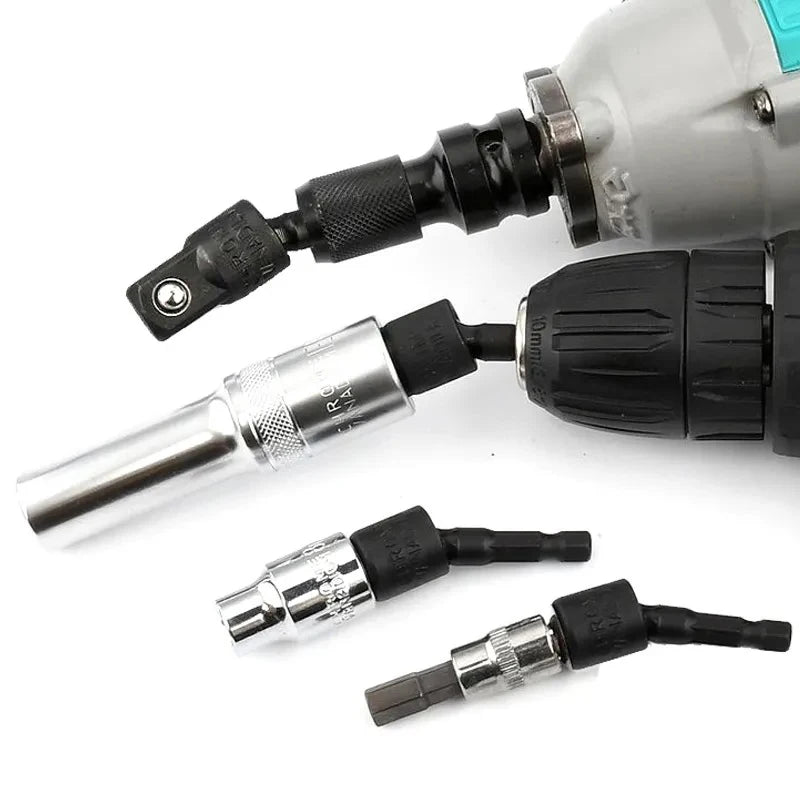 Hex Shank Socket Adapter Set for Power Drills (1/4, 3/8, 1/2 Inch)