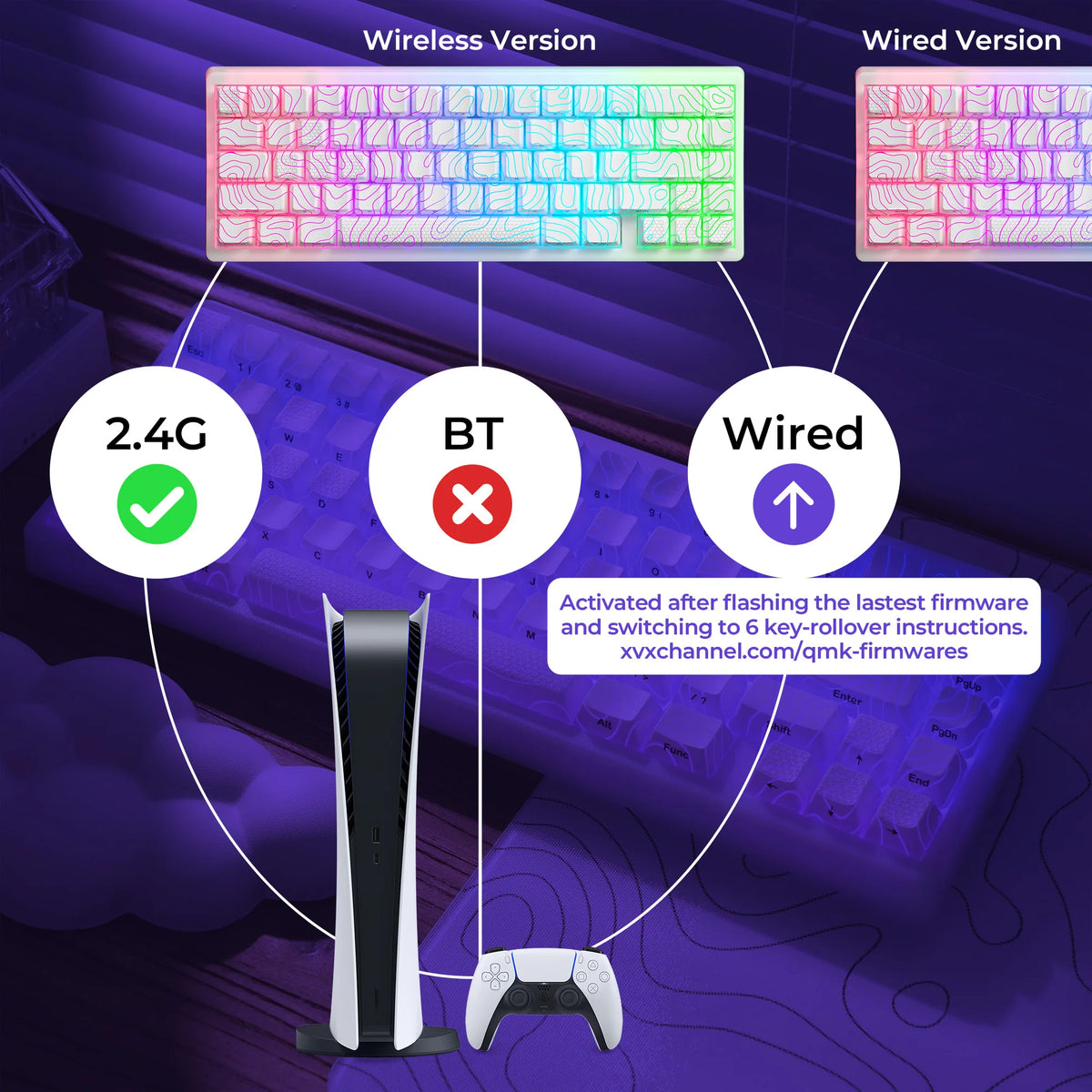 JadeStone 67-Key Wireless Mechanical Keyboard with IMD-Tech Keycaps