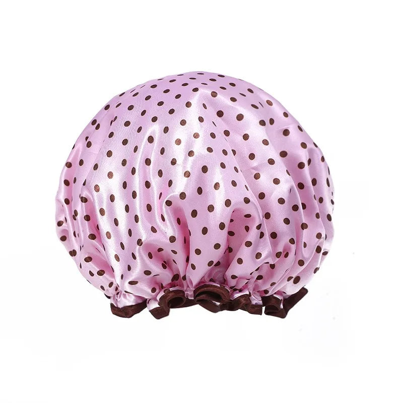 Leopard Print Double-Layer Shower Cap – Waterproof & Reusable