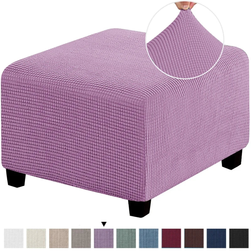 Stretchable Jacquard Footrest Ottoman Cover
