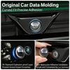 Close-up of a car camera lens protector showing the curved fit and adhesive installation method.
