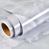 Roll of white self-adhesive marble wallpaper for kitchen, bathroom, and furniture