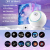 A white projector night light and Bluetooth speaker with 12 slides showing various celestial bodies like the Moon, Saturn, an