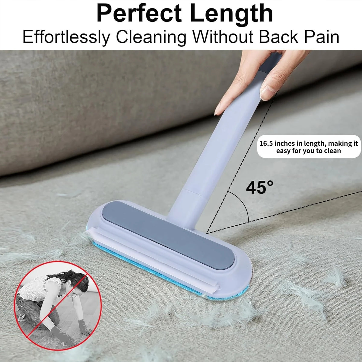 4-in-1 Reusable Pet Hair Remover with Long Handle