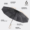 Auto Reverse-Folding Umbrella with Reflective Stripe & Carabiner Handle