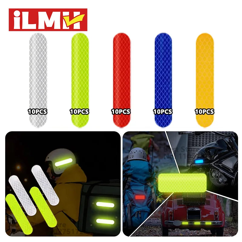 High-Visibility Reflective Safety Stickers (Multi-Color)