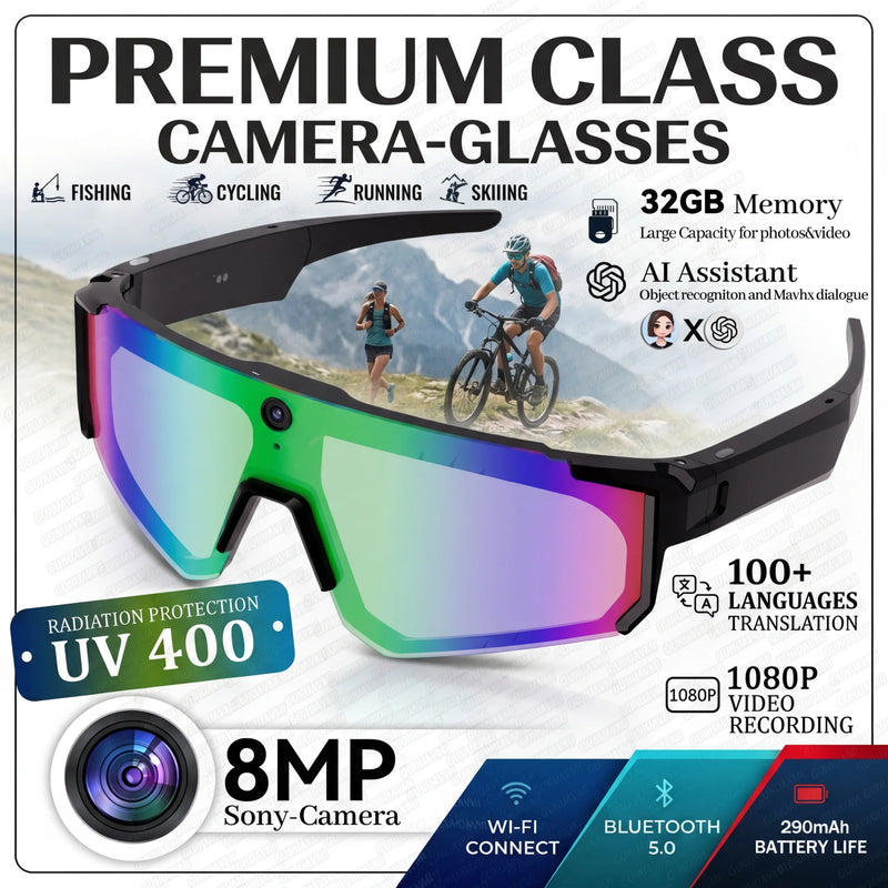 Smart Audio Glasses with 4K Camera & AI Assistant